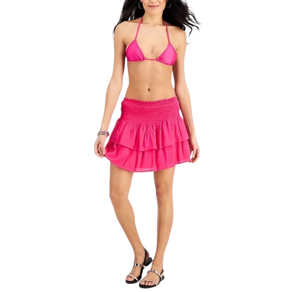 NWT Miken Juniors Smocked Tiered Skirt Beach Swim Cover‎ Up